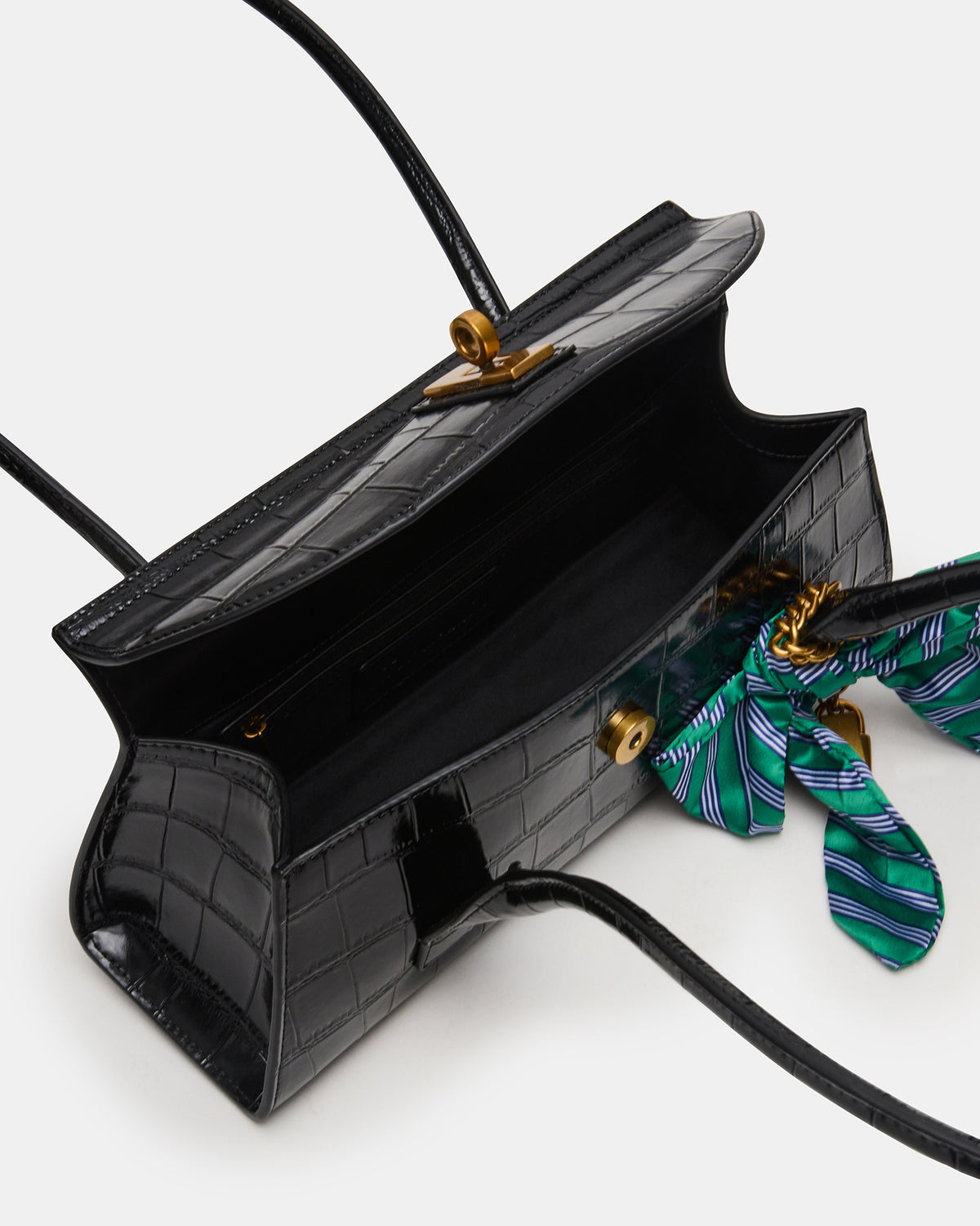 MILAN Bag Black Elongated Menswear-Inspired Shoulder Strap Handbag - Steve Madden