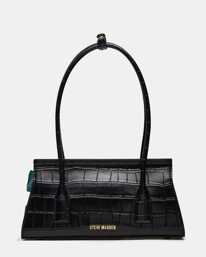 MILAN Bag Black Elongated Menswear-Inspired Shoulder Strap Handbag - Steve Madden