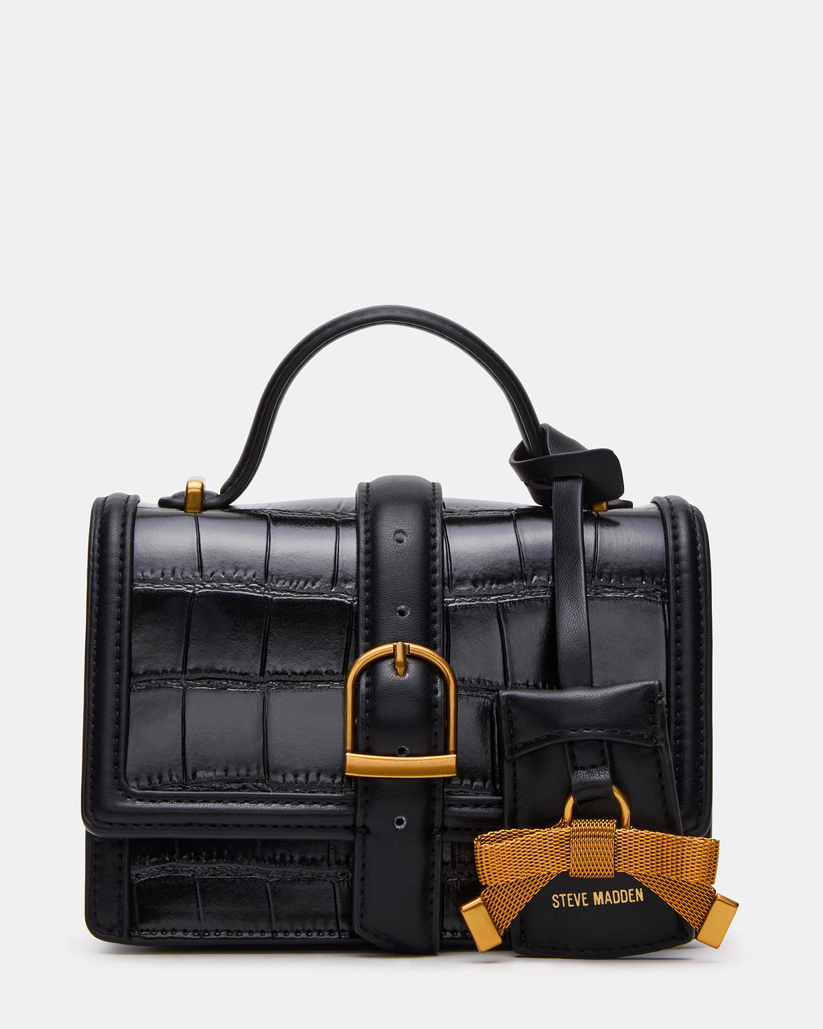 CLARK Bag Black Structured Top-Handle Mini Handbag - Steve Madden