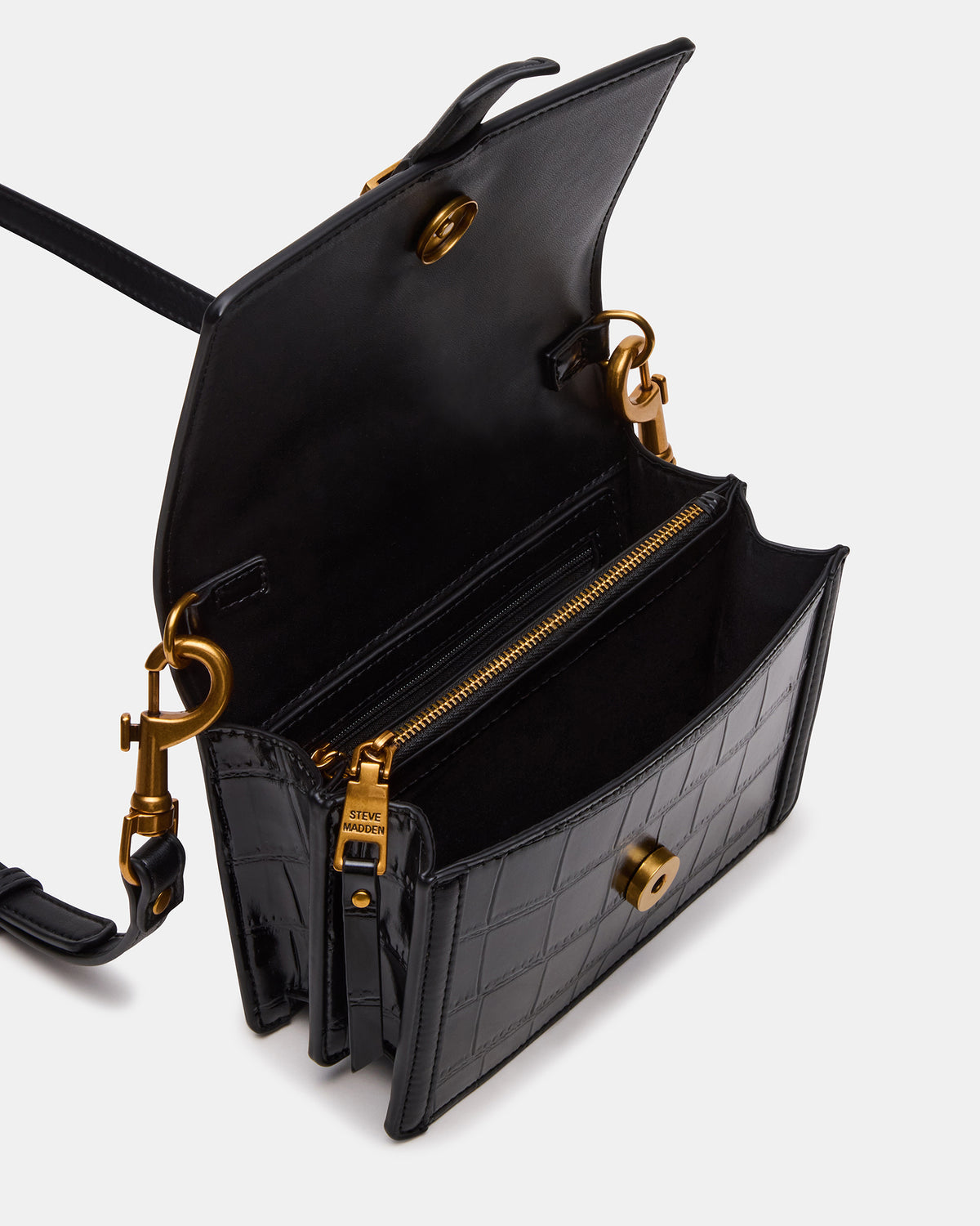 CLARK Bag Black Structured Top-Handle Mini Handbag - Steve Madden