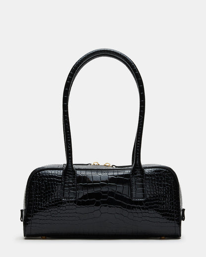 ANISE Bag Black Crocodile Elongated Shoulder Strap Handbag - Steve Madden