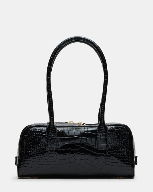ANISE Bag Black Crocodile Elongated Shoulder Strap Handbag - Steve Madden