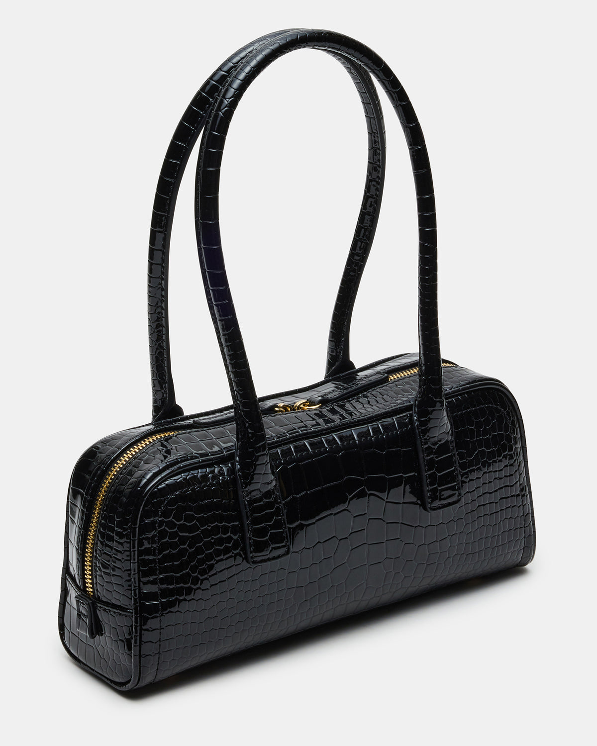 ANISE Bag Black Crocodile Elongated Shoulder Strap Handbag - Steve Madden