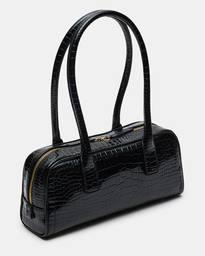 ANISE Bag Black Crocodile Elongated Shoulder Strap Handbag - Steve Madden