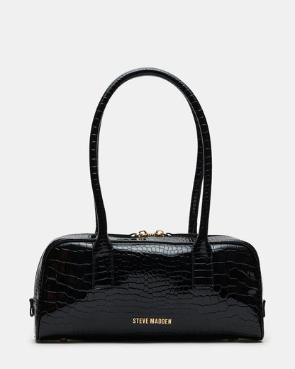 ANISE Bag Black Crocodile Elongated Shoulder Strap Handbag - Steve Madden