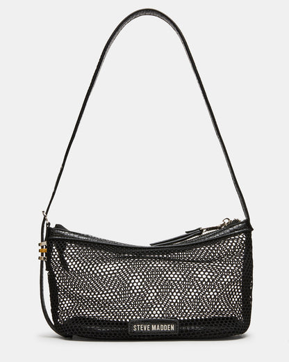 VIXEN Bag Black Shoulder Strap Mesh Structured Bottom Women's Handbag - Steve Madden