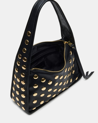 CHEYANN Bag Black Hobo Dome-Studded Shoulder Strap Women's Handbag - Steve Madden