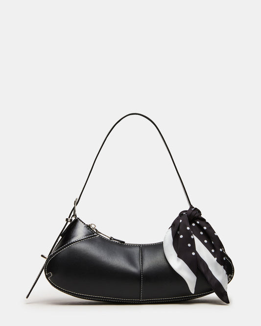 ROXEY Bag Black Crescent-Shaped Top-Zipper Shoulder Strap Handbag - Steve Madden