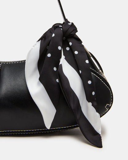 ROXEY Bag Black Crescent-Shaped Top-Zipper Shoulder Strap Handbag - Steve Madden