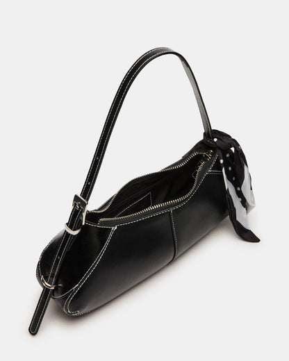 ROXEY Bag Black Crescent-Shaped Top-Zipper Shoulder Strap Handbag - Steve Madden