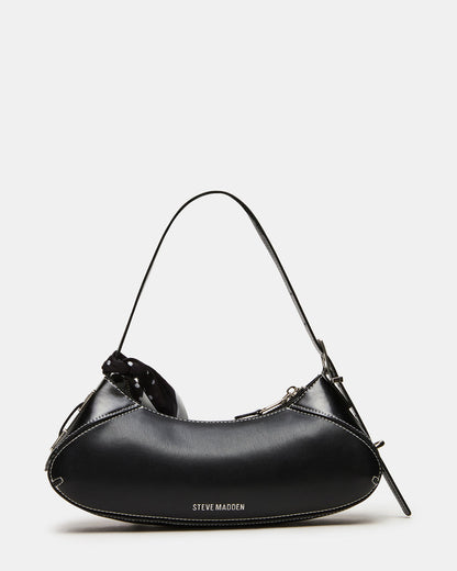 ROXEY Bag Black Crescent-Shaped Top-Zipper Shoulder Strap Handbag - Steve Madden