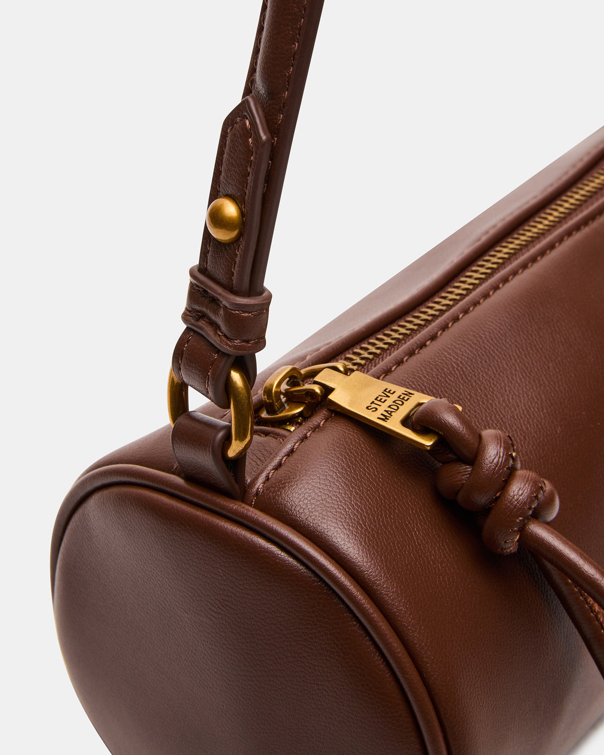 PRIYA Bag Brown Mini Barrel Shoulder Handbag - Steve Madden