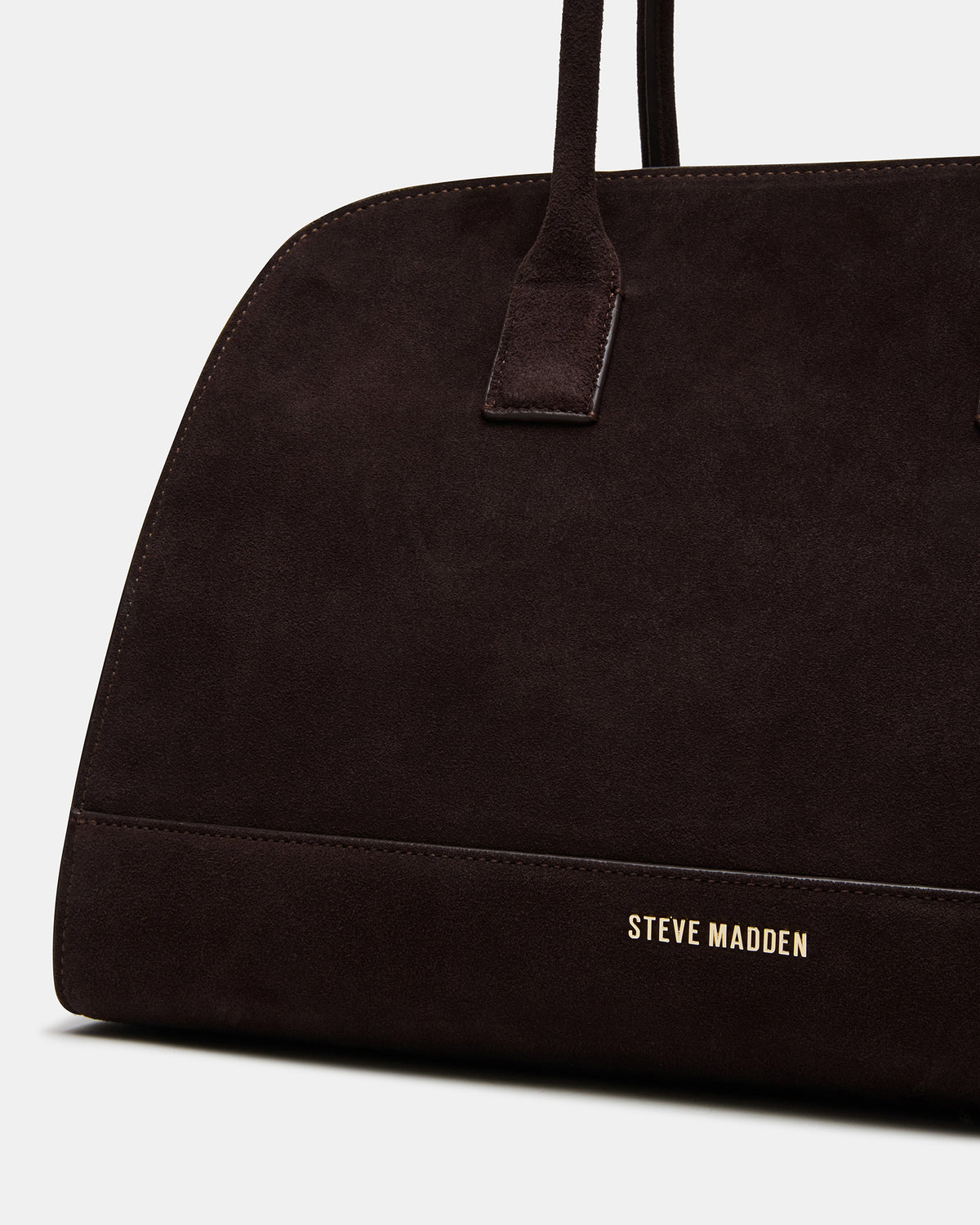 HEIDEE Bag Brown Suede | Women's Shoulder Strap Tote Handbag - Steve Madden
