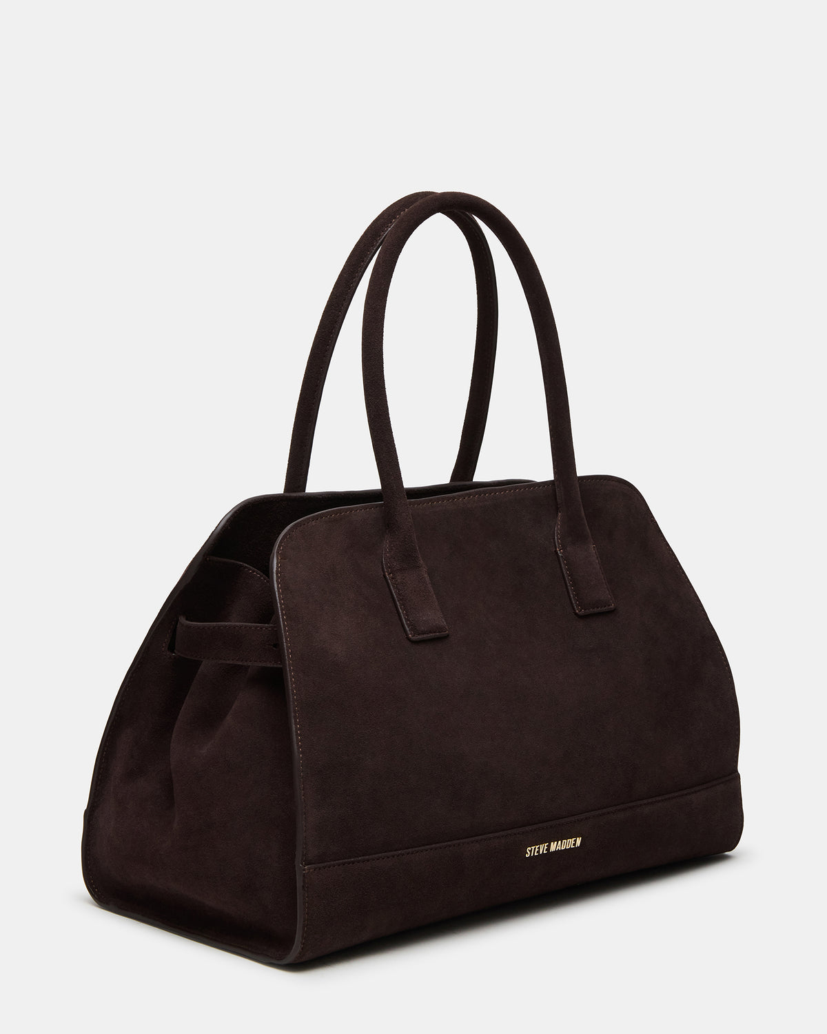 HEIDEE Bag Brown Suede | Women's Shoulder Strap Tote Handbag - Steve Madden