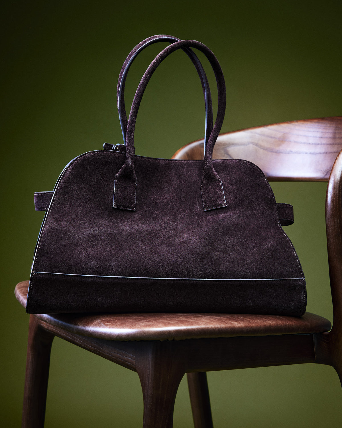 HEIDEE Bag Brown Suede | Women's Shoulder Strap Tote Handbag - Steve Madden