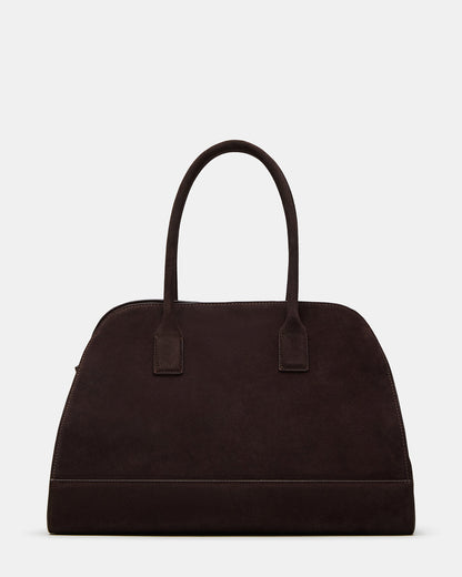 HEIDEE Bag Brown Suede | Women's Shoulder Strap Tote Handbag - Steve Madden