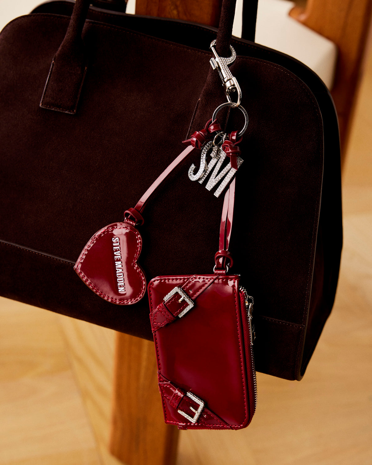 HEIDEE Bag Brown Suede | Women's Shoulder Strap Tote Handbag - Steve Madden