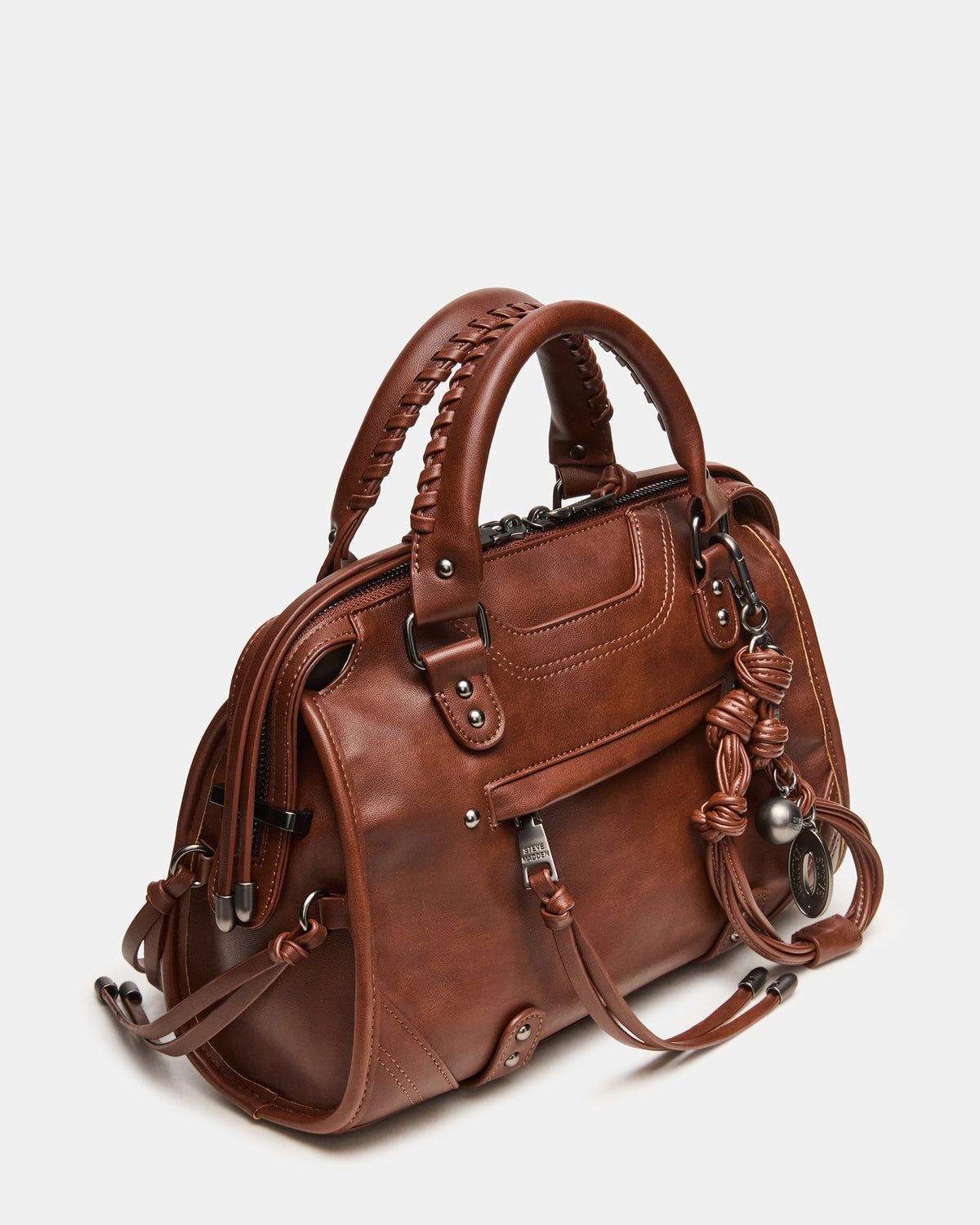 RIGGS BAG RUST Slouchy Top-Handle Crossbody Satchel Handbag - Steve Madden