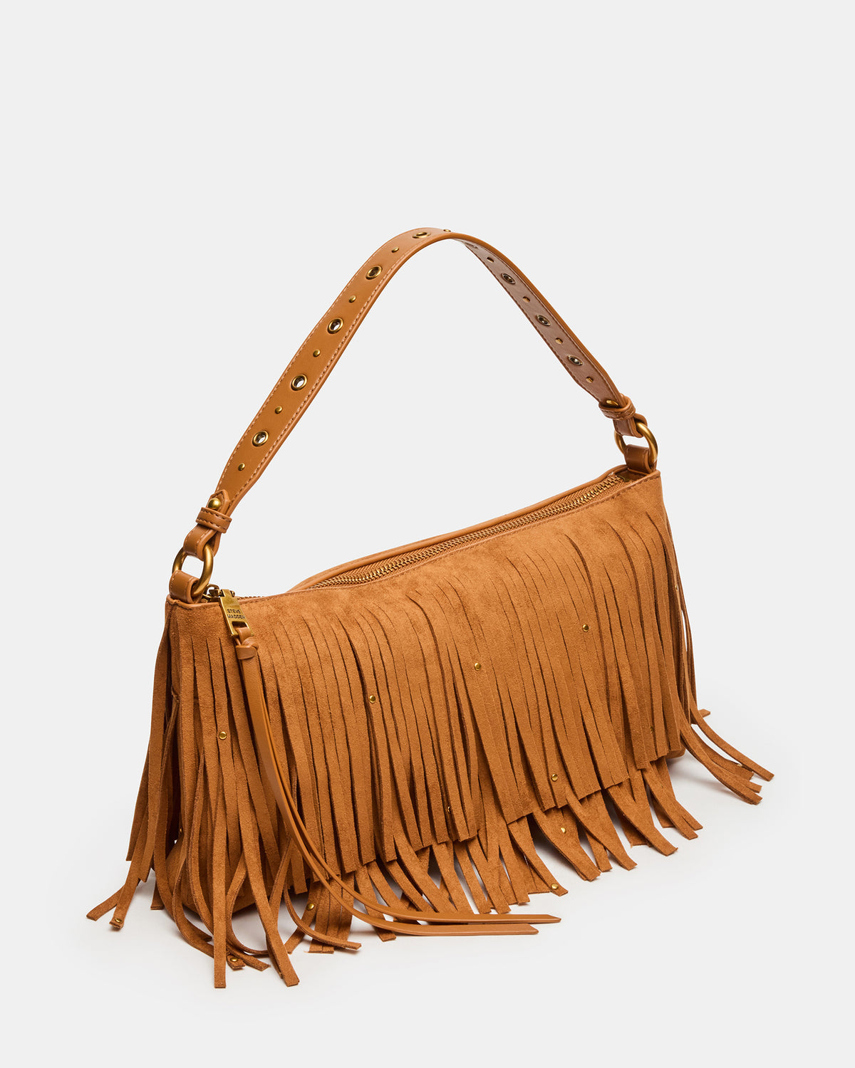 BOHEME Bag Tobacco Shoulder Strap Studded Fringe Handbag - Steve Madden