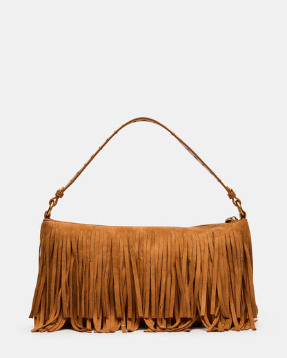 BOHEME Bag Tobacco Shoulder Strap Studded Fringe Handbag - Steve Madden
