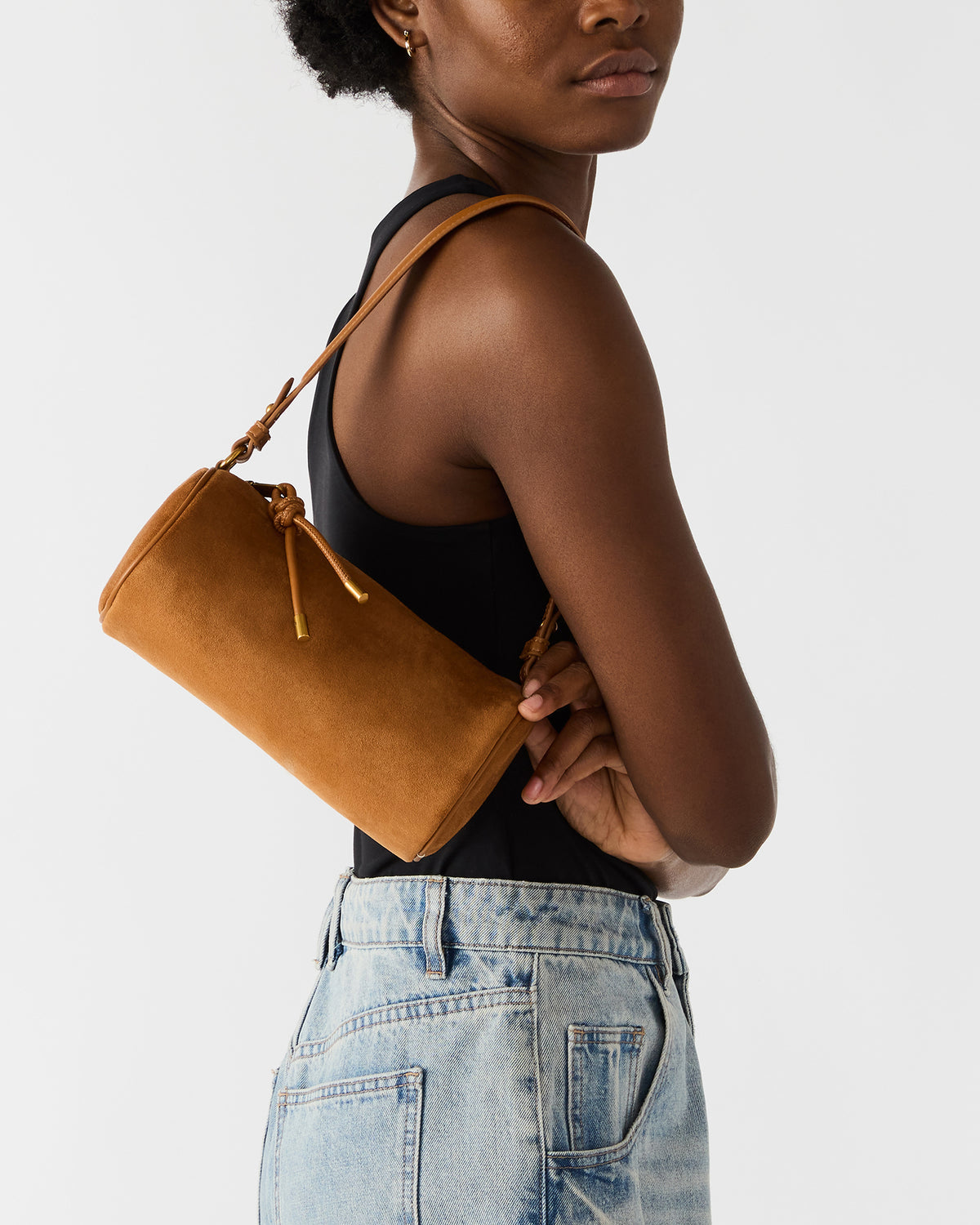 PRIYA Bag Tobacco Mini Barrel Shoulder Handbag - Steve Madden