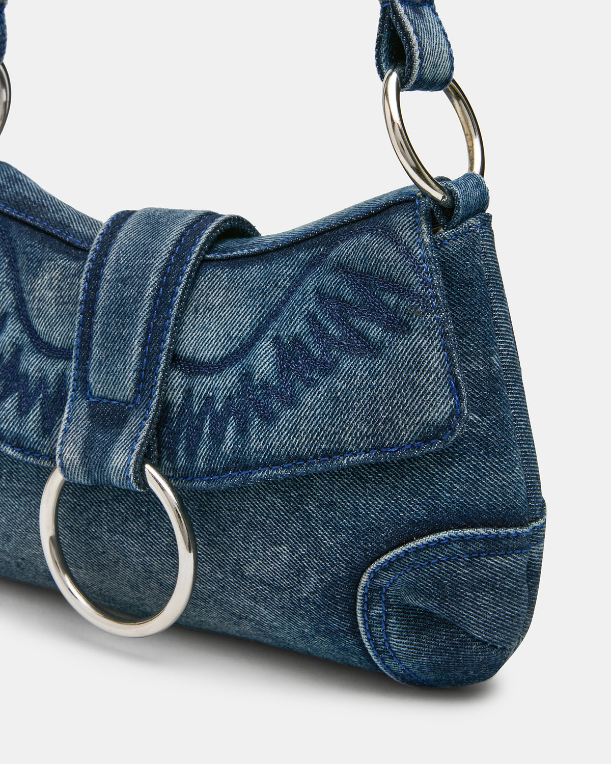 ALBANY Bag Denim/Blue Western-Inspired Denim Shoulder Handbag - Steve Madden