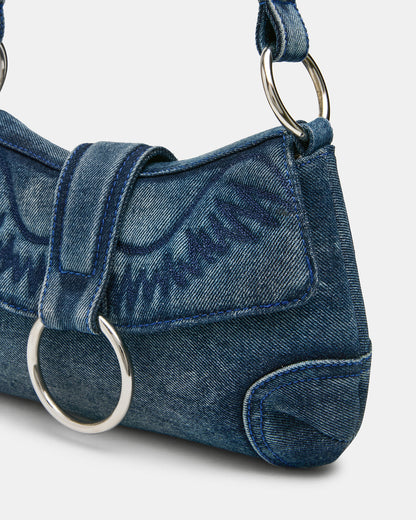 ALBANY Bag Denim/Blue Western-Inspired Denim Shoulder Handbag - Steve Madden