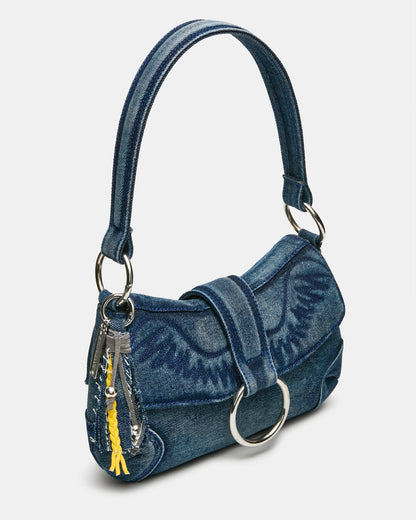 ALBANY Bag Denim/Blue Western-Inspired Denim Shoulder Handbag - Steve Madden