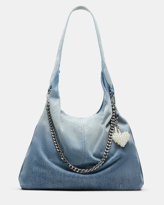 KREWE Bag Denim Slouchy Hobo Shoulder Strap Tote Handbag - Steve Madden