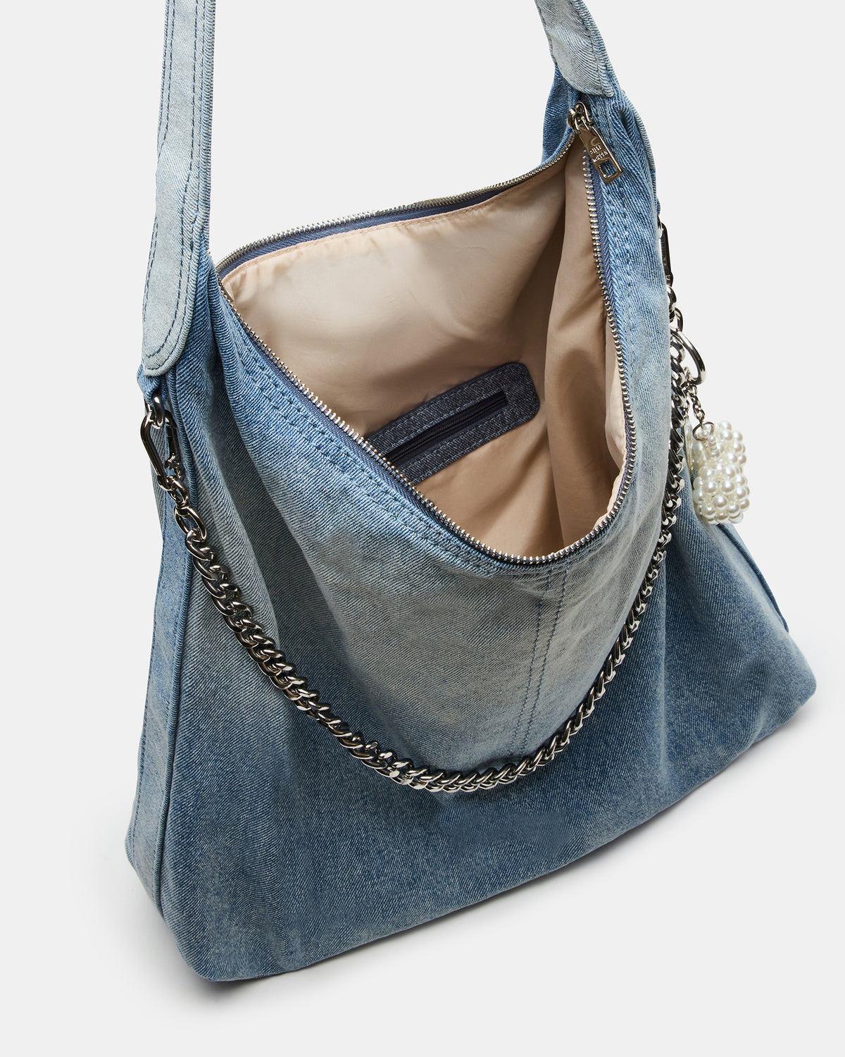 KREWE Bag Denim Slouchy Hobo Shoulder Strap Tote Handbag - Steve Madden