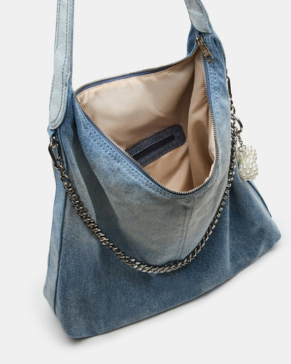 KREWE Bag Denim Slouchy Hobo Shoulder Strap Tote Handbag - Steve Madden