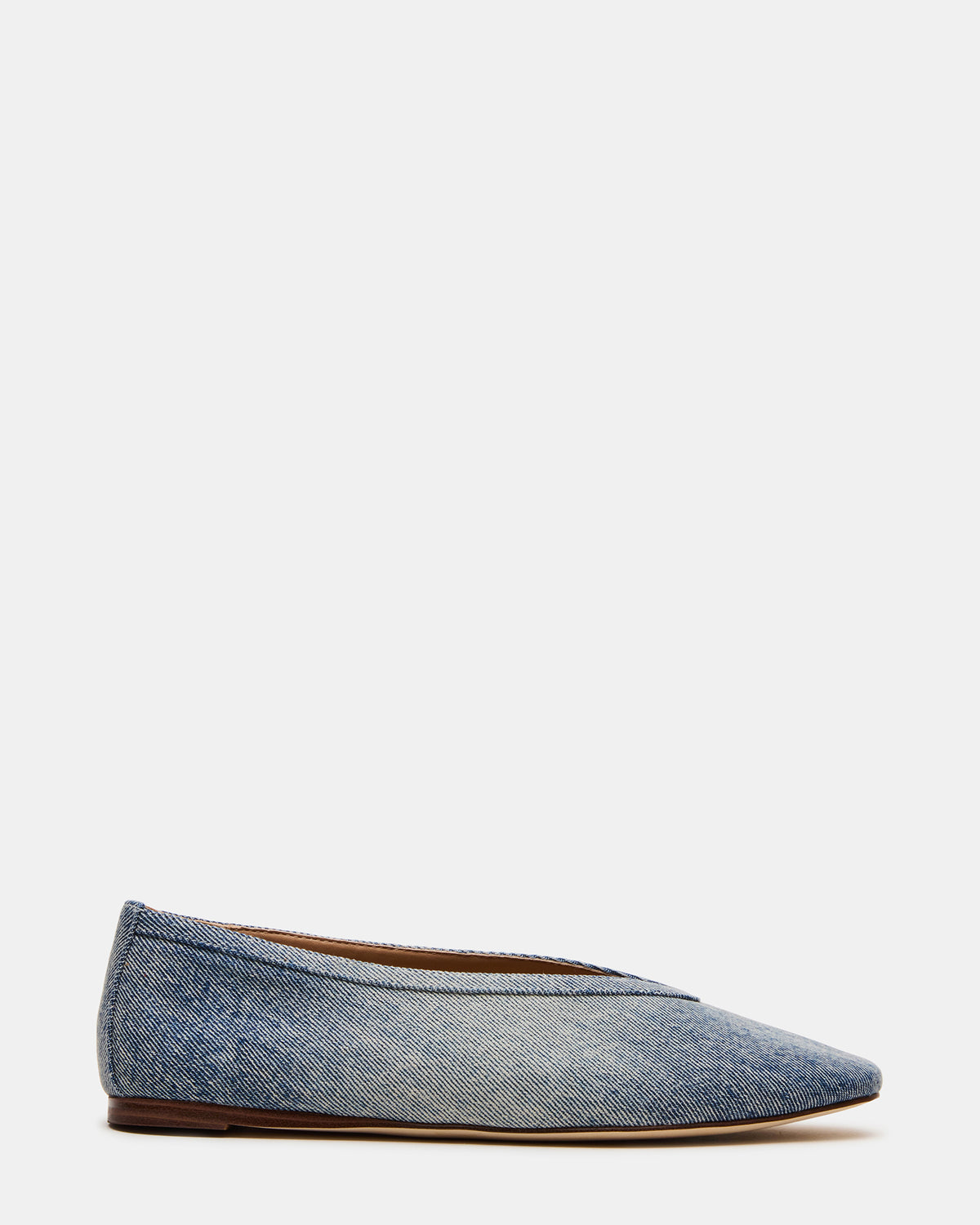 LENI Denim Fabric Square-Toe Ballet Women's Flat - Steve Madden