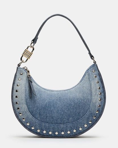 LIAMM Bag Denim Shoulder Strap Dome-Studded Women's Handbag - Steve Madden