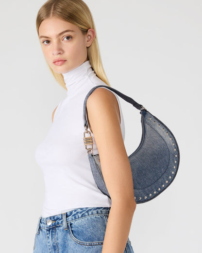 LIAMM Bag Denim Shoulder Strap Dome-Studded Women's Handbag - Steve Madden