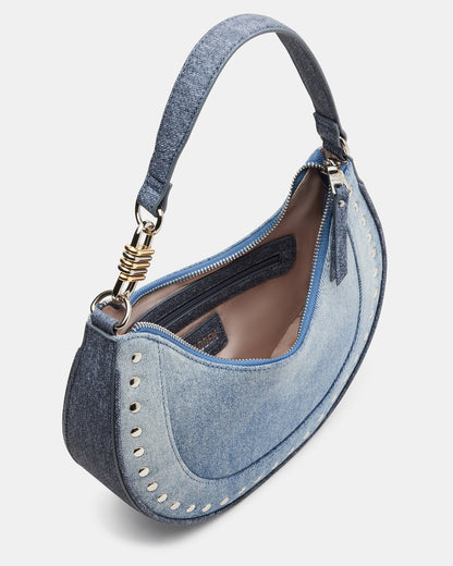 LIAMM Bag Denim Shoulder Strap Dome-Studded Women's Handbag - Steve Madden