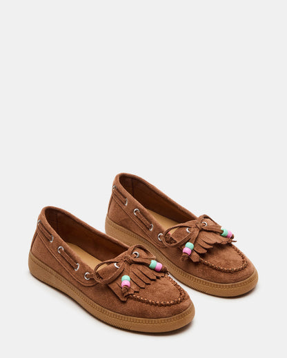 Kids' KRISP Cognac Girls' Boat Shoe Loafer - Steve Madden
