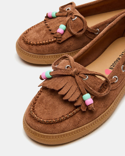 Kids' KRISP Cognac Girls' Boat Shoe Loafer - Steve Madden