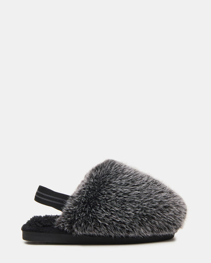 Kids' POOF Grey Slip-On Faux Fur Girls' Flat - Steve Madden