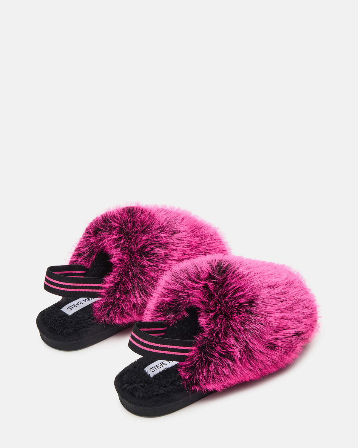 Kids' POOF Fushia Slip-On Faux Fur Girls' Flat - Steve Madden