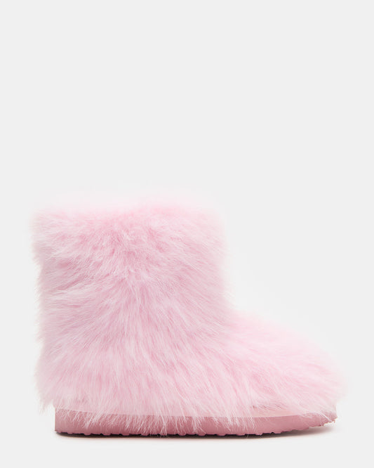 Kids' BEASTIE Pink Faux Fur Girls' Ankle Boot - Steve Madden