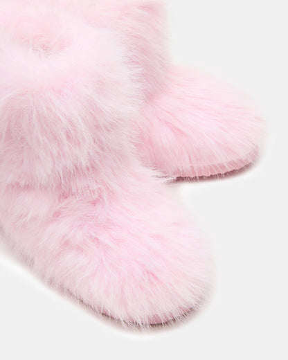 Kids' BEASTIE Pink Faux Fur Girls' Ankle Boot - Steve Madden