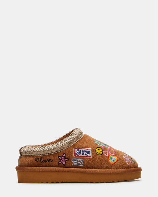 Kids' SELENA Cognac Multi Girls' Slip-On Mule Flat - Steve Madden