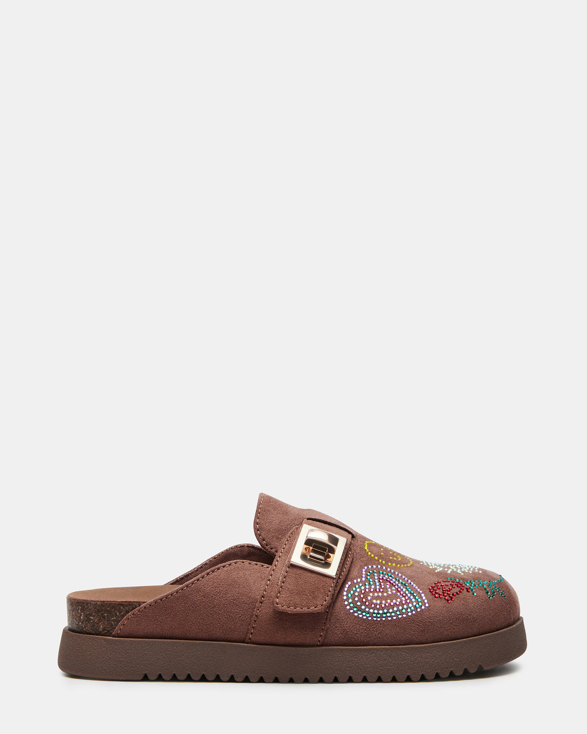 Kids' MONEYY Brown Rhinestones Girls' Slip-On Clog - Steve Madden