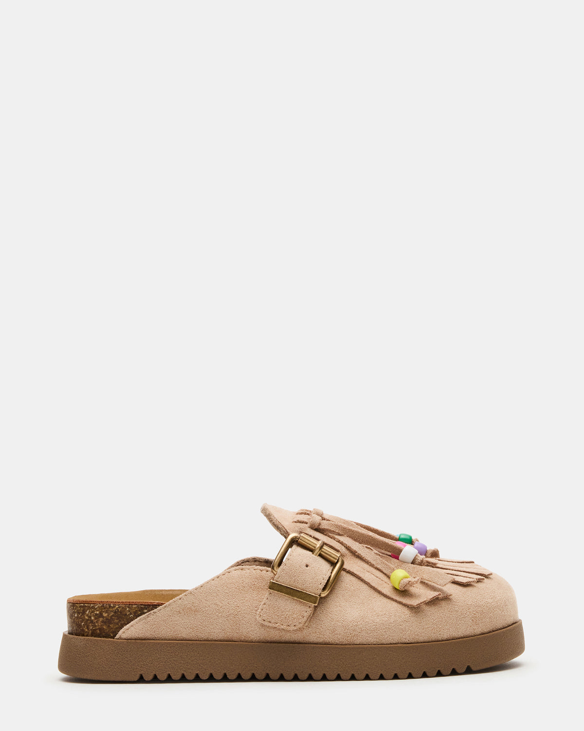 Kids' TREAT Taupe Girls' Slip-On Fringe Flat - Steve Madden
