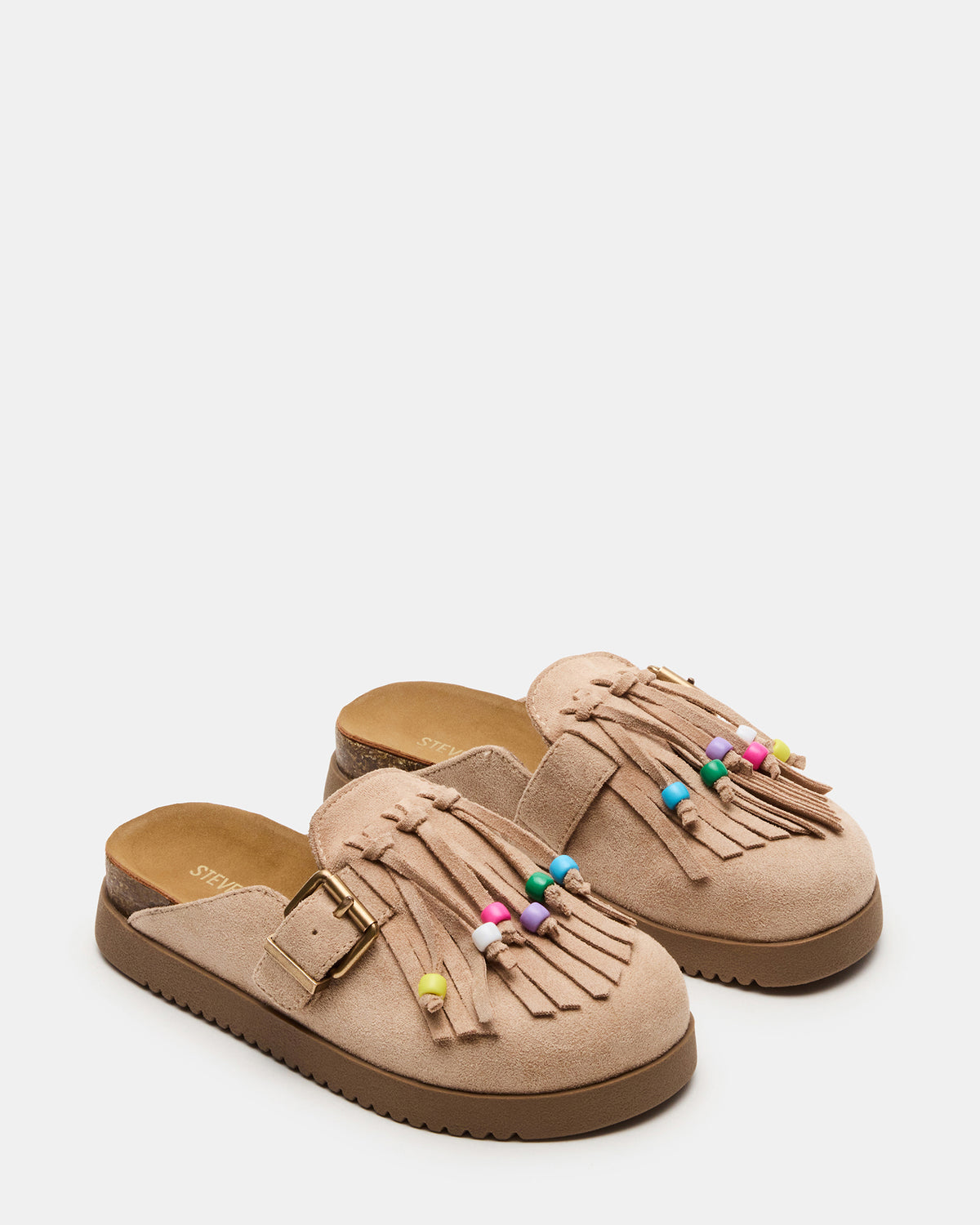 Kids' TREAT Taupe Girls' Slip-On Fringe Flat - Steve Madden