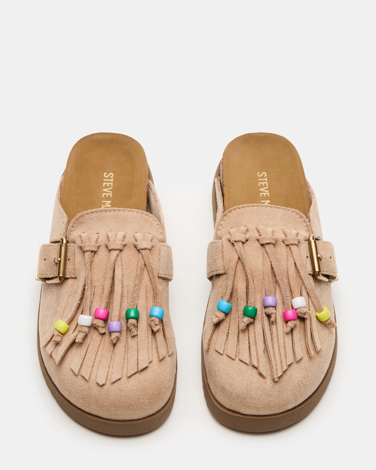 Kids' TREAT Taupe Girls' Slip-On Fringe Flat - Steve Madden