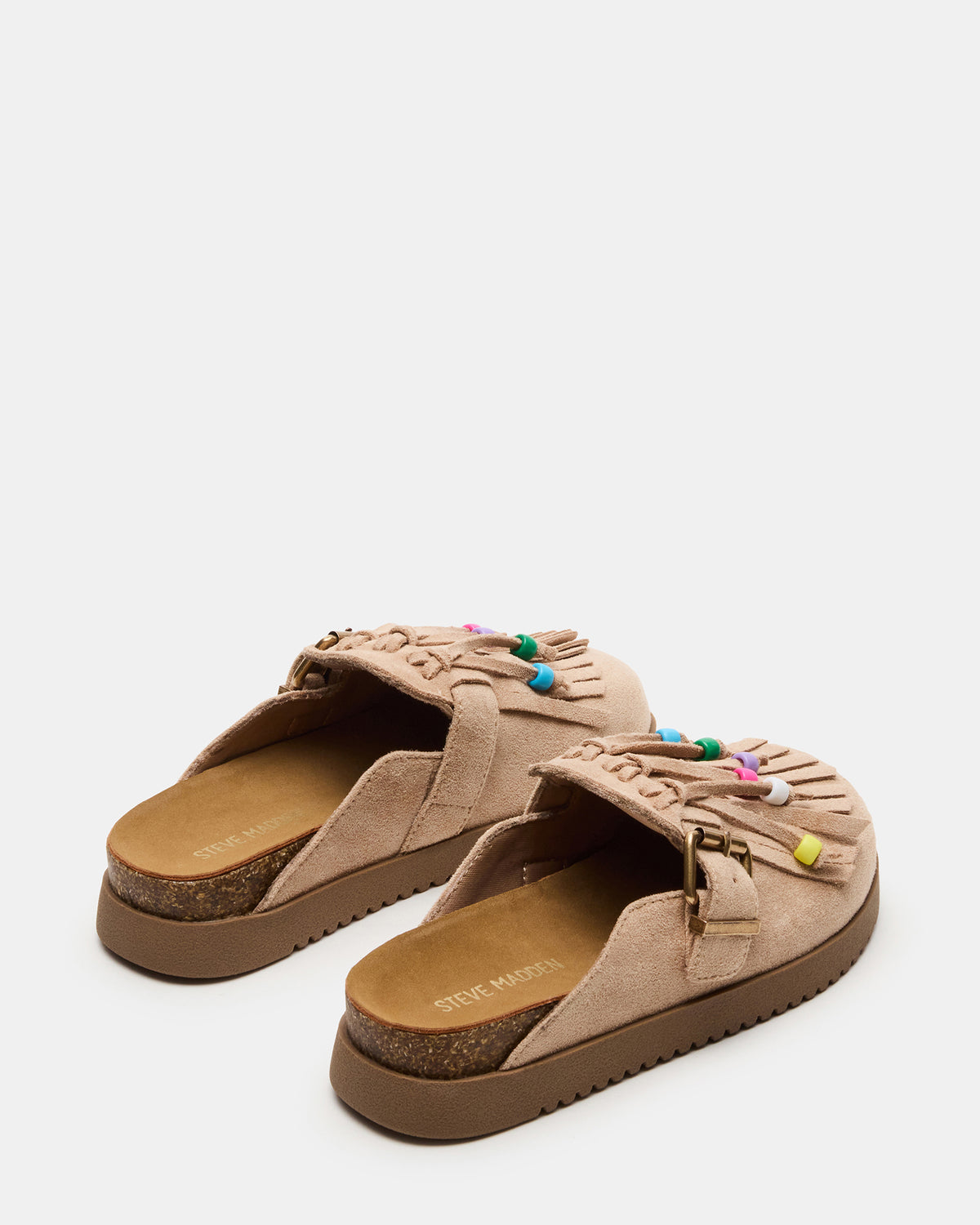 Kids' TREAT Taupe Girls' Slip-On Fringe Flat - Steve Madden