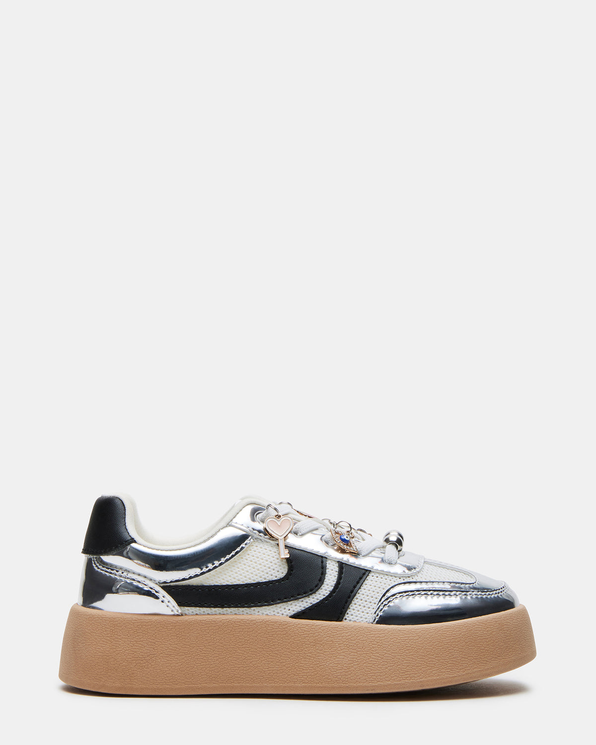 Kids' JERSEY CHARMS Silver Girls' Low-Top Platform Sneaker - Steve Madden