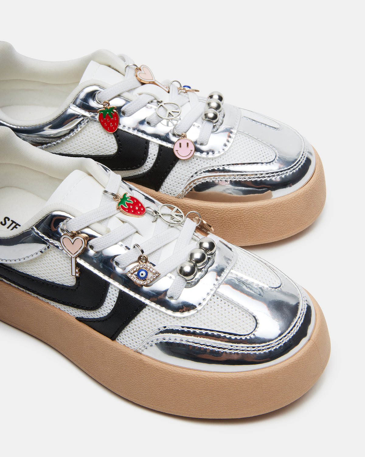 Kids' JERSEY CHARMS Silver Girls' Low-Top Platform Sneaker - Steve Madden