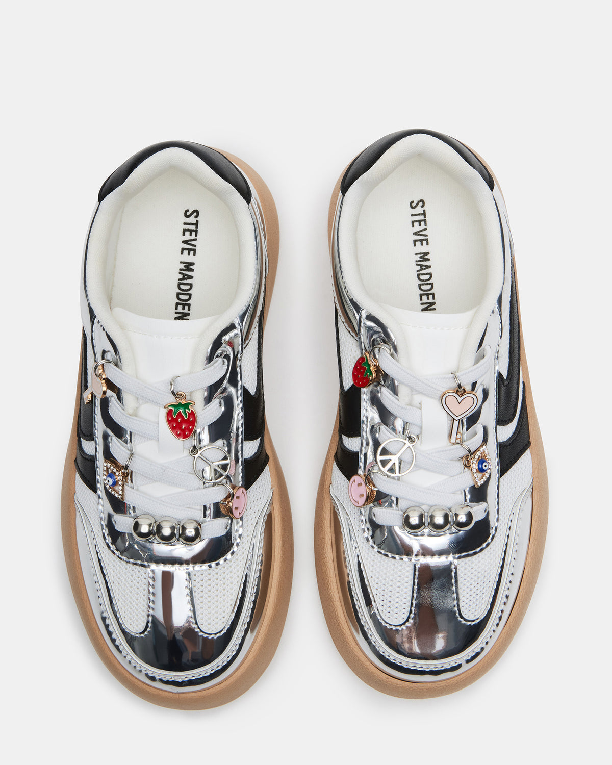 Kids' JERSEY CHARMS Silver Girls' Low-Top Platform Sneaker - Steve Madden